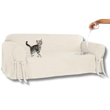 Imagem de Capa para Sofá de 3 Lugares em tecido Acquablock impermeável Cor:Crua