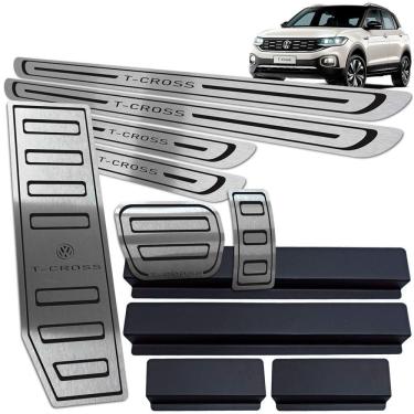 Imagem de Descanso + Pedaleiras + Soleiras T-Cross Gravação Preto BR