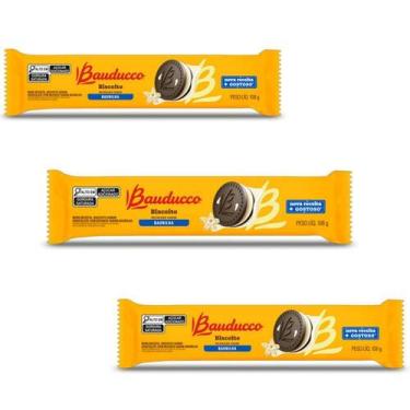 Imagem de Biscoito Recheadinho Bauducco Baunilha Kit 3 Pacotes De 108G