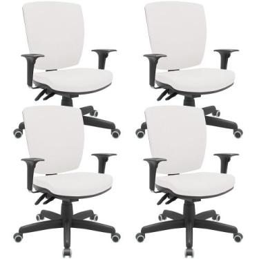 Imagem de Kit 04 Cadeiras de Escritório Diretor Office Giratória Preto Alta Flex