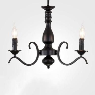 Imagem de lâmpada Estilo Industrial V-intage Vela Lustre Loja de Roupas Café Lustre de Ferro Forjado, Lustre de Luz