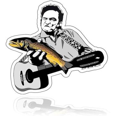 Imagem de Adesivo de para-choque Bass Fish - Design de pesca de cantor country para caiaque, barco, caminhão, refrigerador