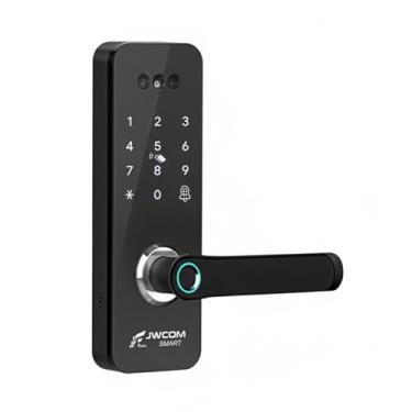 Imagem de Fechadura Digital Wi-Fi FD25 com Reconhecimento Facial, APP, Senha e Cartão – Preta – Para Portas Residenciais