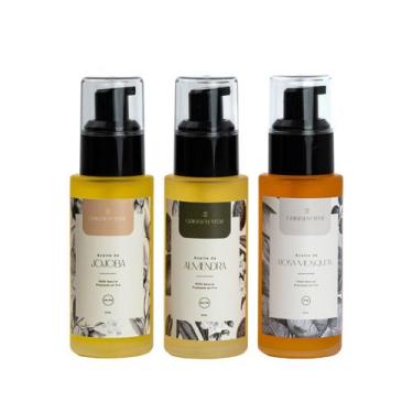 Imagem de Pacote de óleo: rosa mosqueta, jojoba, amêndoa, 50 mL x 3 garrafas de 