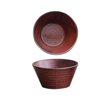 Imagem de URGDWEKJY Tigela de sopa, tigela de ramen chinês, tigela de restaurante retrô, tigela de salada doméstica, tigela de sopa de cerâmica, tigela de salada de frutas de grande capacidade (A)