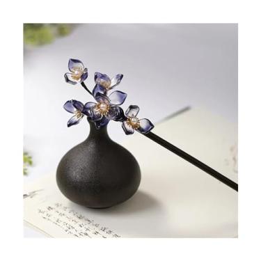 Imagem de Grampos de cabelo feitos à mão em espiral de madeira para garfo de cabelo acessórios chineses retrô clipes de cabelo Hosta prendedores de cabelo para cabelos grossos