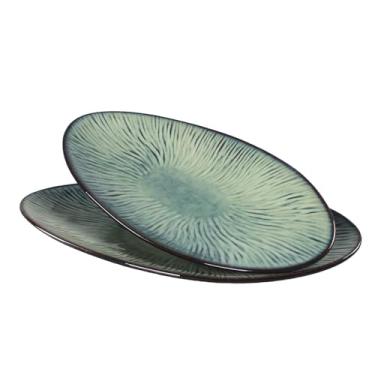 Imagem de LIUYWYHCF Travessas de cerâmica – Conjunto de 4 travessas ovais para entretenimento, pratos de cozinha modernos para jantar, frutas, salada, bandejas de servir