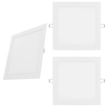 Imagem de Kit 3 Painel De Led Quadrado Embutir 12w Bivolt Taschibra 6500k Frio