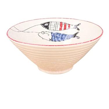 Imagem de WYUYIWH Tigela criativa tigela de ramen de cerâmica grande Ajisen tigela de macarrão de carne bovina de consumo comercial tigela de macarrão sopa (Cor: 14)