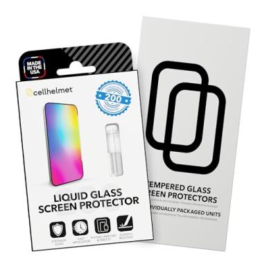 Imagem de cellhelmet Combo protetor de tela de vidro temperado com bloqueio de luz azul + vidro líquido | Cobertura de reparo de $200 | iPhone 15 Pro Max