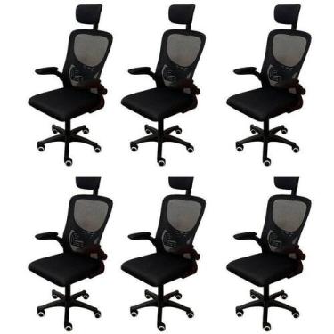 Imagem de Kit 6 Cadeiras Escritório Presidente Tela Mesh Bogotá - Espresso Móvei