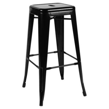 Imagem de Banqueta Tolix Atlas Alta em Aço Carbono - Tatu Bola Móveis, Preto