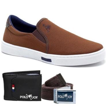 Imagem de Sapatênis Iate Kit Carteira com Cinto Masculino Dia a Dia - Polo Joy, 