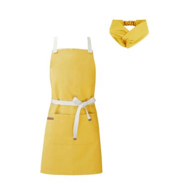 Imagem de Avental e Faixa de Cabelo Amarelo Chef Cozinha Atelie Loja