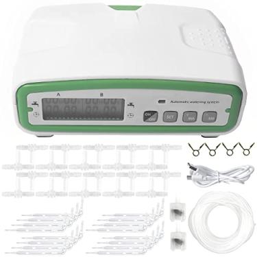 Imagem de RWWPJLLWHR Kit de irrigação por gotejamento automático, sistema de irrigação automática com visor LCD, kit de temporizador de água programável digital de 30 dias, dispositivo de irrigação de plantas