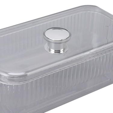 Imagem de Pilipane Forma quadrada para cubos de gelo, fácil de liberar, com tampa de caixa de gelo, colher de gelo, material ABS de grande capacidade, tampa removível empilhável para freezer, coquetel e uísque