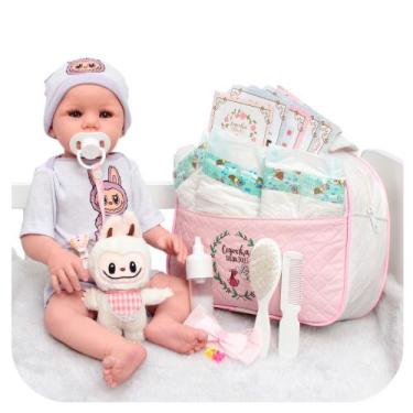 Imagem de Boneca Reborn Realista Abigail 48cm Bolsa Maternidade Itens - Cegonha 