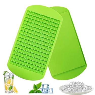Imagem de Mini bandeja de gelo de silicone, 160 formas de cubos de gelo triturados, fácil de liberar para resfriar uísque, coquetel, café, cozinha, empilhável, pequenas bandejas de gelo