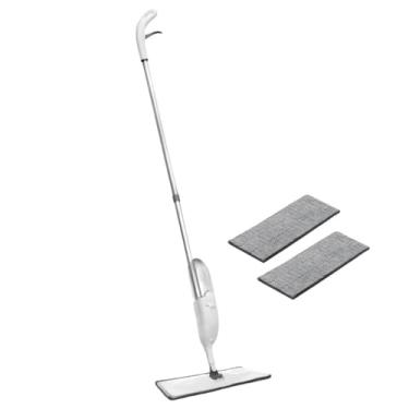 Imagem de Mop Spray com Rotação 360°, Vassoura Magica, Com dispenser desinfetante, Rodo com tecido, Reservatório, Acompanha 2x Pano de Microfibra, Remove Pelo
