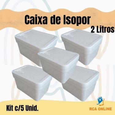 Imagem de Kit 5 Caixas De Isopor 2 Litros Para Sorvetes E Medicamentos