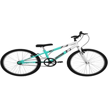 Imagem de Bicicleta de Passeio Ultra Bikes Esporte Bicolor Rebaixada Aro 24 Reforçada Freio V-Brake Sem Marcha Verde Anis/Branco