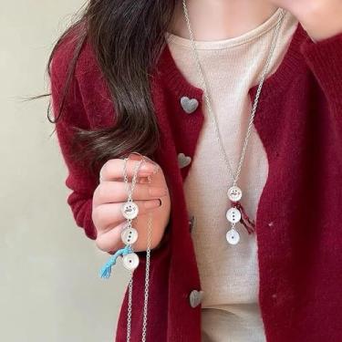 Imagem de Suéter de inverno pequeno boneco de neve fofo corrente acessórios para presente de Natal, No size, Metal, Sem Pedra Preciosa