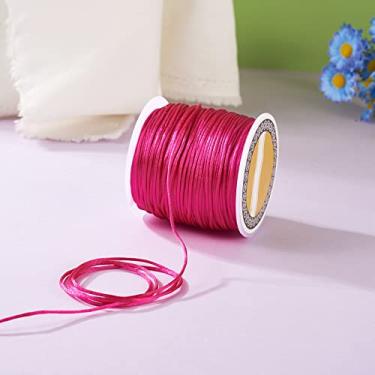 Imagem de 1 rolo de fio de nylon de 1 mm, cordão de cetim de rabo de rato, material para fazer você mesmo, cordão de nylon para colar, pulseira, joias, artesanato feito à mão, 70 m)/rolo (vermelho violeta médio
