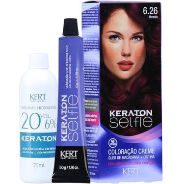 Imagem de Keraton Coloração Permanente Em Creme Para Cabelos Com Cistina E Óleo De Macadâmia Selfie 50G Nº 6.26 Marsala