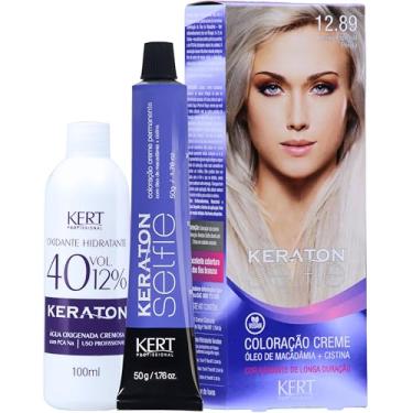 Imagem de Keraton Coloração Permanente Em Creme Para Cabelos Com Cistina E Óleo De Macadâmia Selfie 50G Nº 12.89 Louro Especial Pérola