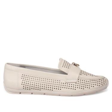Imagem de Mocassim Feminino Comfortflex Microfuros Bege Claro, Bege, 37