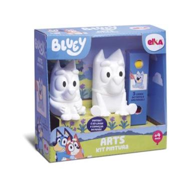Imagem de Kit Pintura Bluey e Bingo Bonecos Laváveis + Pincel e Tintas para Cria