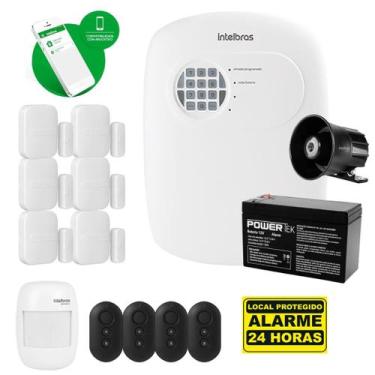 Imagem de Kit Alarme Intelbras Com Sensores Sf 6 Magnéticos E 1 Infra