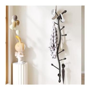 Imagem de Cabideiro montado na parede - suporte de chapéu decorativo, cabide de parede de metal, ganchos de parede resistentes para pendurar casaco, jaqueta, roupas, suporte de cabide de chapéu para montagem na