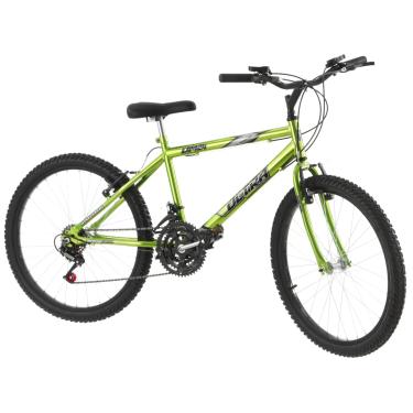 Imagem de Bicicleta de Passeio Ultra Bikes Esporte Chrome Line Aro 24 Reforçada Freio V-Brake – 18 Marchas Verde Green