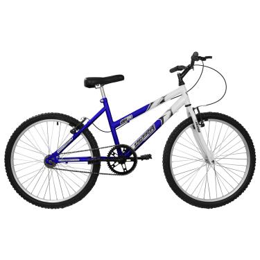 Imagem de Bicicleta de Passeio Ultra Bikes Esporte Bicolor Aro 24 Reforçada Freio V-Brake Sem Marcha Azul/Branco