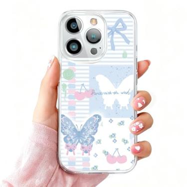 Imagem de DSJIFGEW Design de capa transparente padrão para iPhone 16 Pro | Antiamarelamento, parte traseira rígida, proteção contra quedas de nível militar, suporta carregamento sem fio