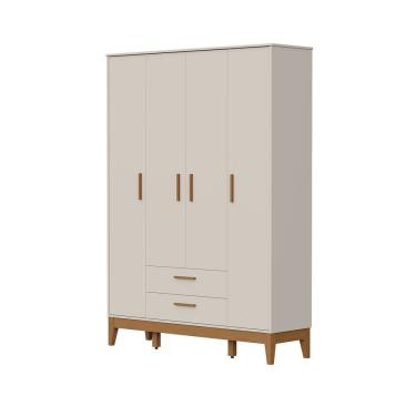Imagem de Roupeiro Flip 4 Portas 2 Gavetas Areia Fosco