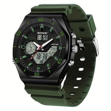 Imagem de Relógio Esportivo Masculino Analógico com Dupla Exibição Multifuncional Impermeavel