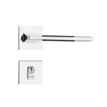 Imagem de Fechadura Sara Cromada Roseta Quadrada 55mm Pado Externa