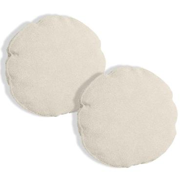 Imagem de Kit 2 Almofadas Bolacha Redonda Cookie 40x40 Cm Veludo 7 Decor Bege
