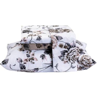 Imagem de Jogo De Lençol Encatare Queen 4 Peças Estampado 100% Algodão Percal 200 Fios - Samara Floral