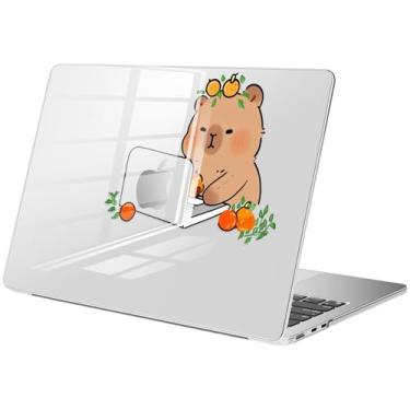 Imagem de BlHMCASE Compatível com MacBook Pro de 16 polegadas 2025-2021 M4 M3 M2 M1 A3403 A3186 A2991 A2780 A2485 Pro Max, capa protetora fofa Kawaii capivara rígida transparente para MacBook Pro 16