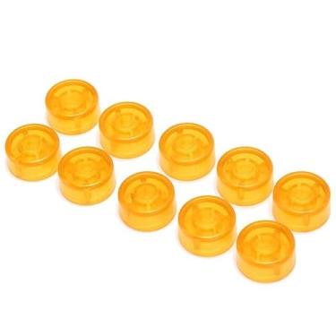 Imagem de 10 peças/pacote com pedal de efeito de guitarra elétrica, amplificadores, tampa de unha, cor doce, interruptor de pé, acessórios de botão de 2,5 cm (amarelo)