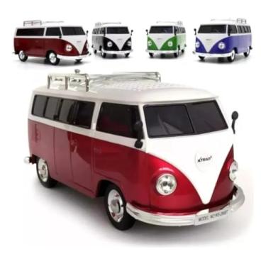 Imagem de Caixa de Som Portátil Retro Kombi Bluetooth, MP3, Rádio FM Digital, USB/SD, 6W RMS | Visor LED, Bateria Recarregável e Função Aux – Estilo Retrô Moderno