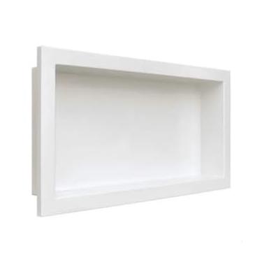 Imagem de Nicho Para Banheiro Porta Shampoo Tipo Porcelanato Parede Embutir 30x60cm (BRANCO)