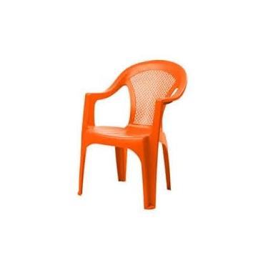 Imagem de Cadeira de Plástico De Bar, Design Contemporâneo, Uso Interno e Externo, Estrutura Durável, Ideal para Casa, Festas e Eventos, Fácil de Limpar, laranja