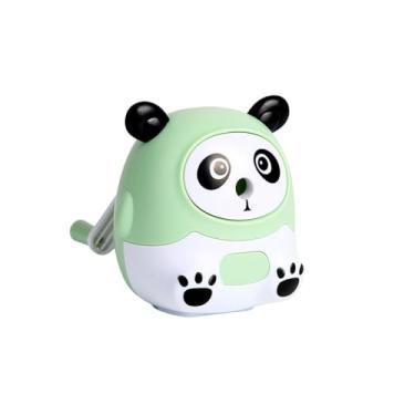 Imagem de GZBABY Apontador de lápis manual, manivela com espessura de ponta ajustável, formato de panda fofo (ciano)