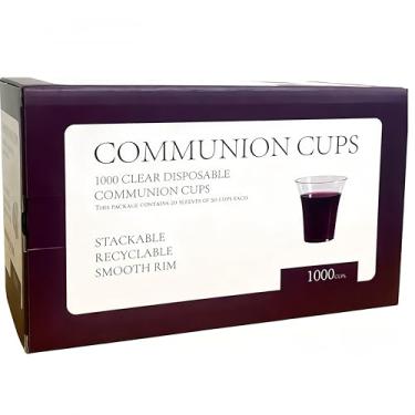 Imagem de SruiSwei Copos de comunhão de plástico transparente, 3,5 cm de altura, caixa com 1000, serve para bandejas de comunhão padrão, copos de comunhão descartáveis (1000)