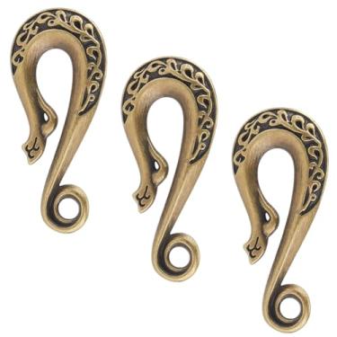 Imagem de CRASPIRE Chaveiro de gancho em forma de U, chaveiro de gancho de peixe, chaveiro de bronze antigo, fivela de cinto, carteira de cinto, suporte de clipe, anel de salto, chaveiro de bolso, chaveiro de