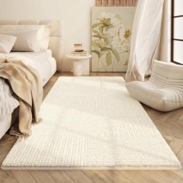 Imagem de Tapetes para quarto, grossos, decoração de sala de estar, macios, fofos, de pelúcia, para cabeceira, laváveis, para casa (120x160cm/A)